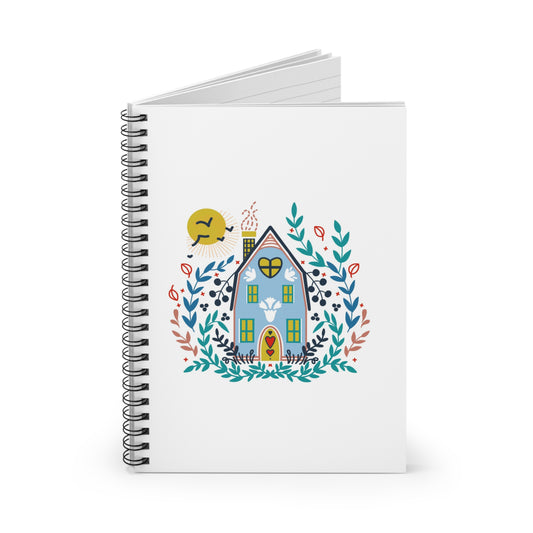 Folk Art Cottage Spiral Notebook