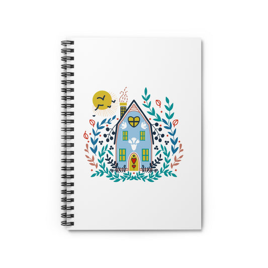 Folk Art Cottage Spiral Notebook