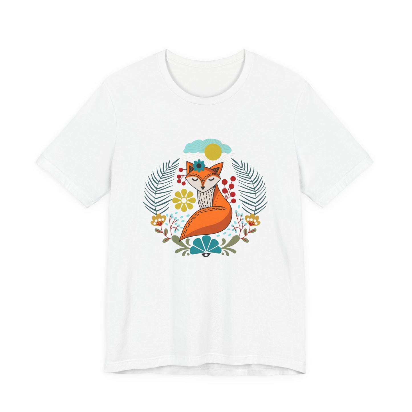 Fox Folk Art T-Shirt