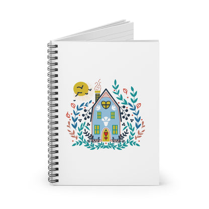 Folk Art Cottage Spiral Notebook