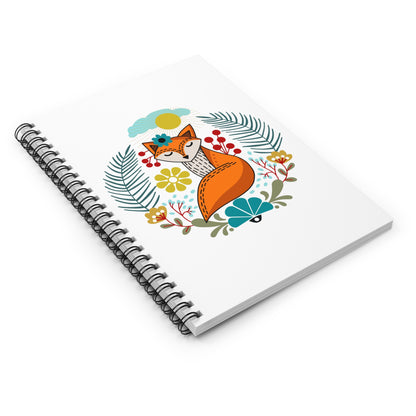 Folk Art Fox Spiral Notebook