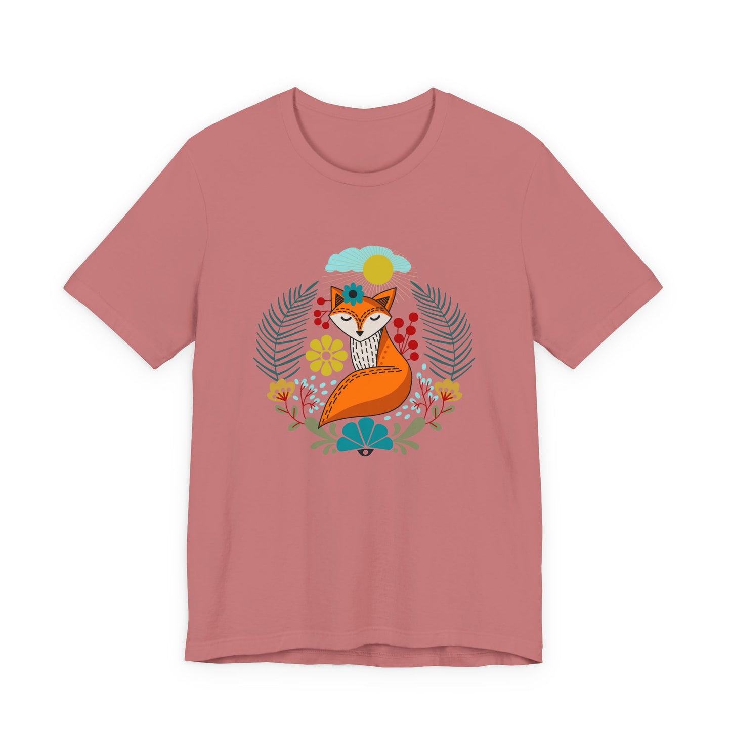 Fox Folk Art T-Shirt