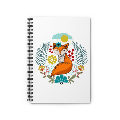 Folk Art Fox Spiral Notebook