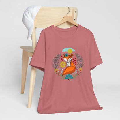 Fox Folk Art T-Shirt