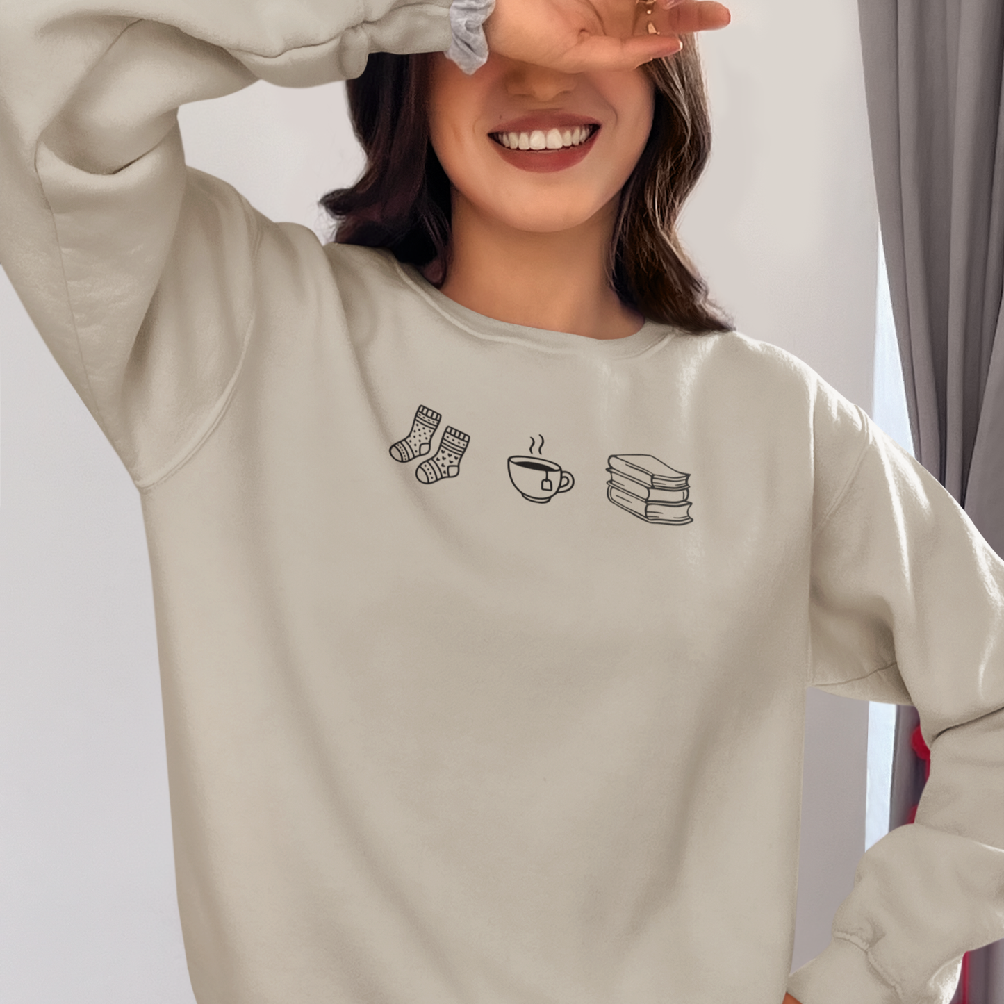 Socks, Tea, & Books Crewneck Sweatshirt