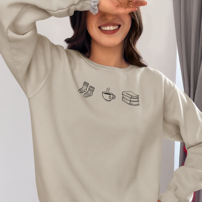 Socks, Tea, & Books Crewneck Sweatshirt