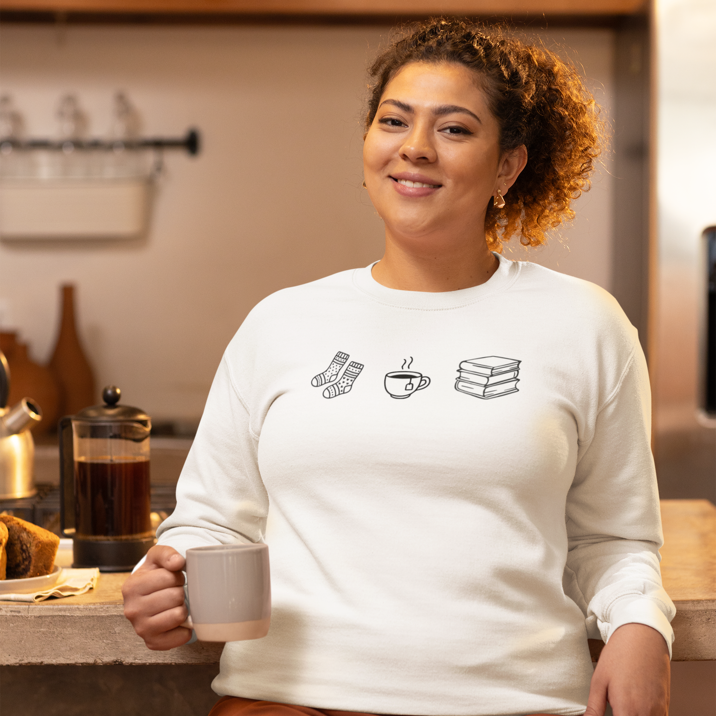 Socks, Tea, & Books Crewneck Sweatshirt