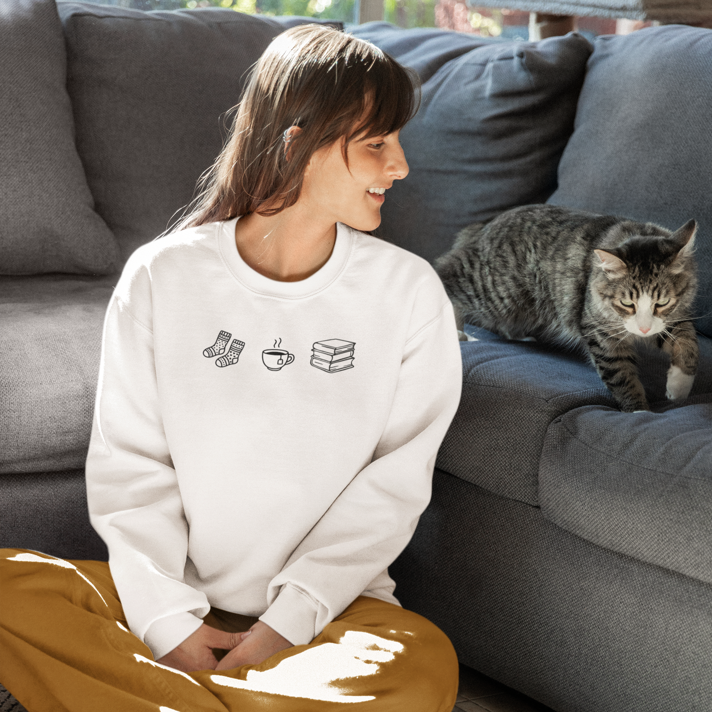 Socks, Tea, & Books Crewneck Sweatshirt