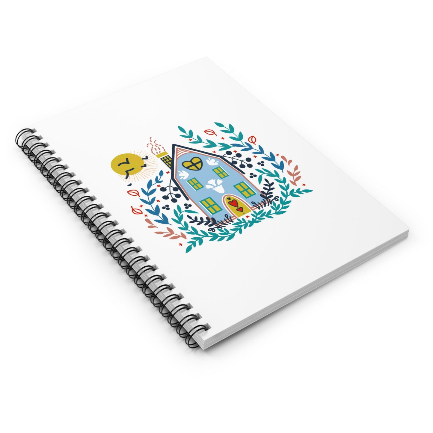 Folk Art Cottage Spiral Notebook