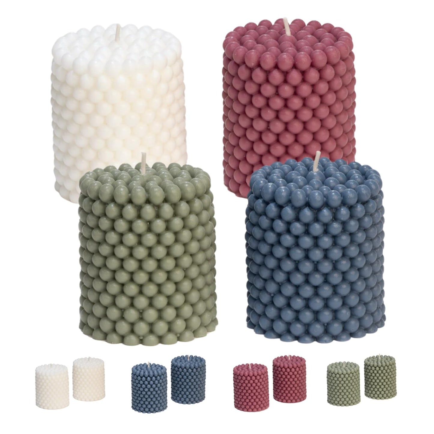 Mini Pillar Bubble Candle Sets